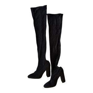 Over-the-knee sparkly sock boots, size 7.5